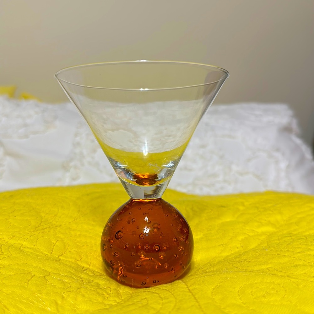 Vintage Signed E Cointreau Martini Glass